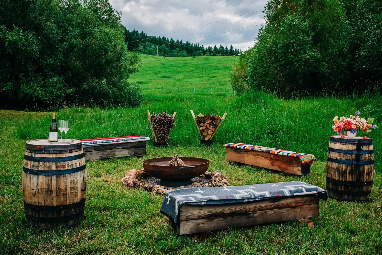 Gathering around the firepit