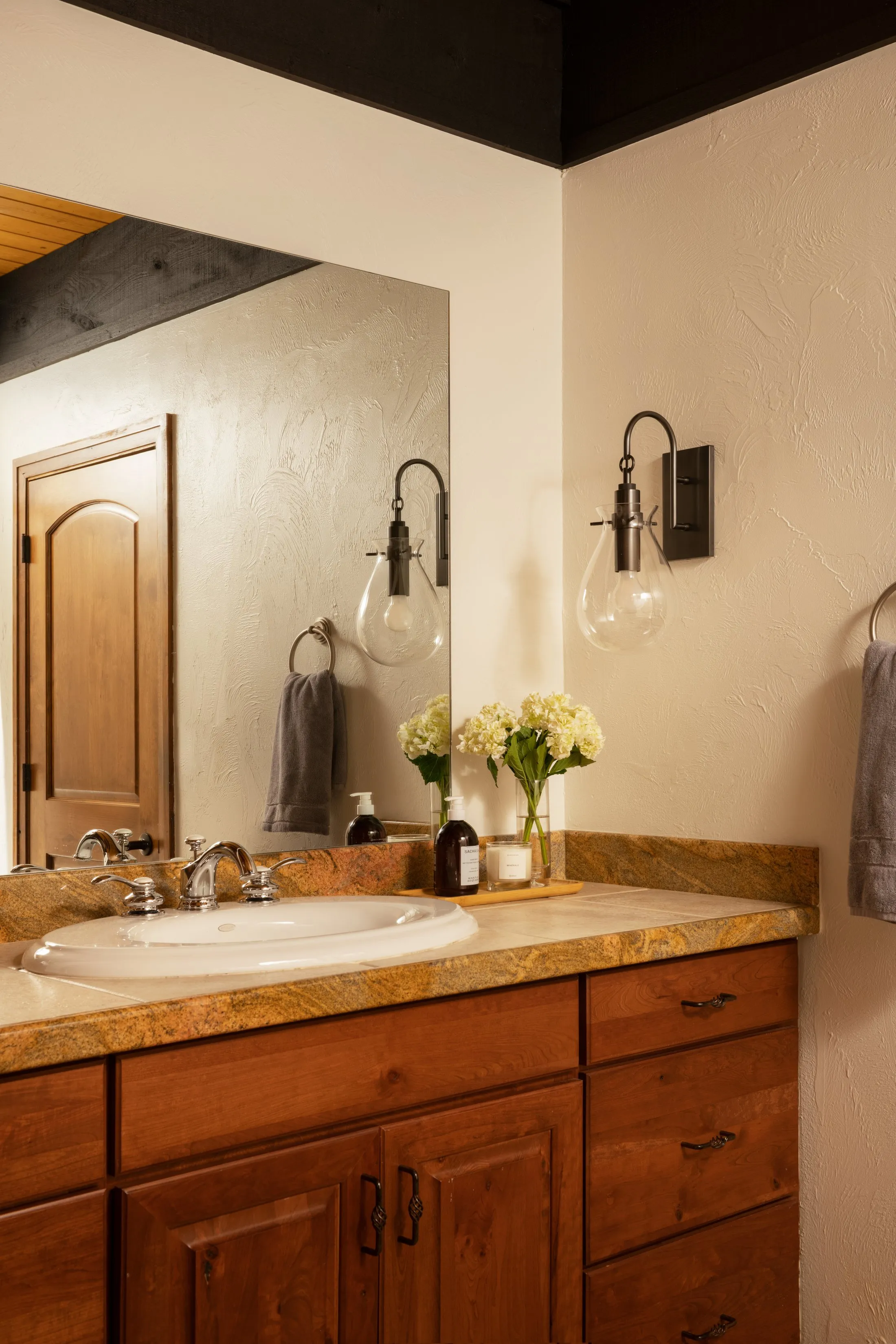 Main floor shared bathroom with shower and bathtub